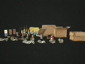 urban trash with garbage bags - low poly 3D Model