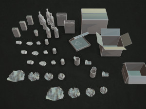 urban trash with garbage bags - low poly 3D Model