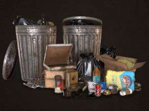urban trash pack vol 1 - low poly 3D मॉडल
