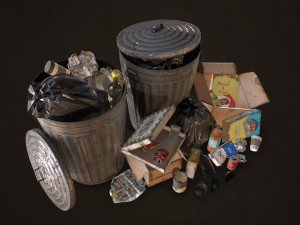 urban trash pack vol 1 - low poly 3D Model