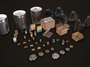 urban trash pack vol 1 - low poly 3D Model