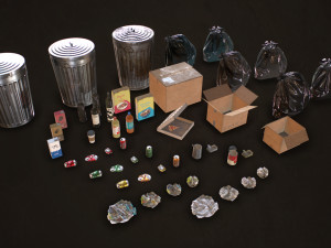 urban trash pack vol 1 - low poly 3D Model