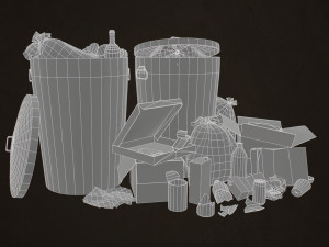 urban trash pack vol 1 - low poly 3D Model