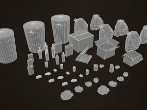 urban trash pack vol 1 - low poly 3D Model