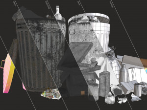 urban trash pack vol 1 - low poly 3D Model