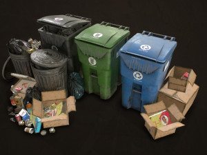 urban trash pack vol 2 - low poly 3D Model