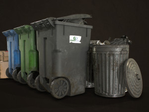 urban trash pack vol 2 - low poly 3D Model