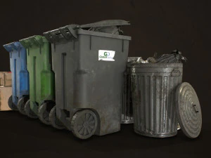urban trash pack vol 2 - low poly 3D Model