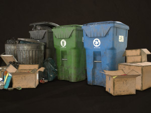 urban trash pack vol 2 - low poly 3D Model