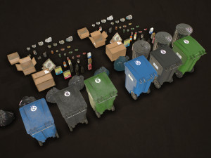 urban trash pack vol 2 - low poly 3D Model