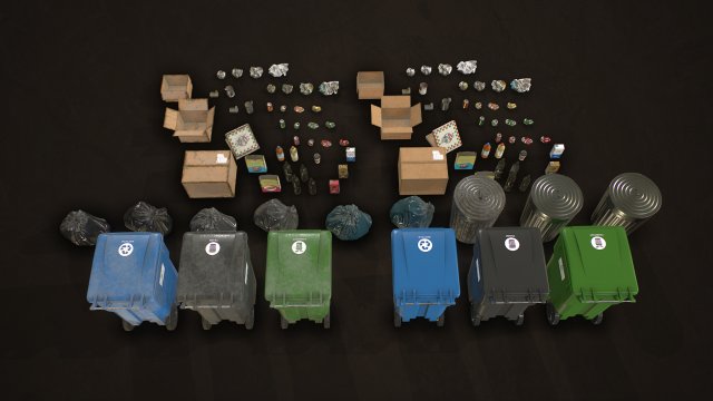urban trash pack vol 2 low poly 3D Model in Other 3DExport