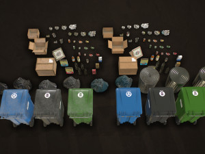urban trash pack vol 2 - low poly 3D Model