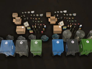 urban trash pack vol 2 - low poly 3D Model