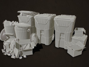 urban trash pack vol 2 - low poly 3D Model