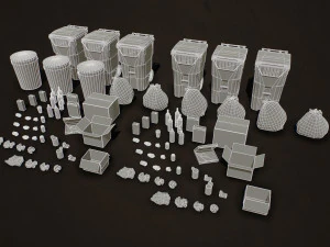 urban trash pack vol 2 - low poly 3D Model