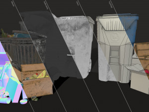 urban trash pack vol 2 - low poly 3D Model