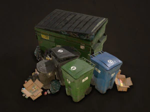 urban trash pack vol 3 - low poly 3D Model