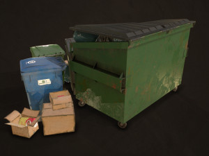urban trash pack vol 3 - low poly Modello 3D