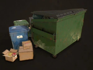 urban trash pack vol 3 - low poly 3D Model