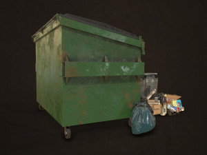 urban trash pack vol 3 - low poly Modello 3D