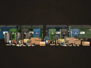 urban trash pack vol 3 - low poly 3D Model