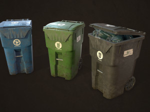 urban trash pack vol 3 - low poly Modello 3D
