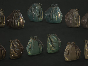 urban trash pack vol 3 - low poly Modello 3D