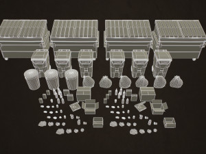urban trash pack vol 3 - low poly Modello 3D