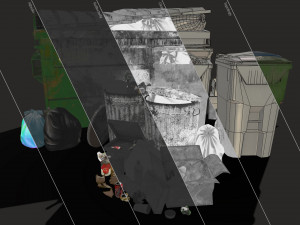 urban trash pack vol 3 - low poly Modello 3D