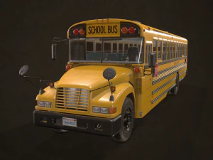 &Ocirc;nibus escolar - baixo poli Modelo 3D