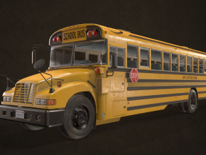 School bus - low poly Modèle 3D