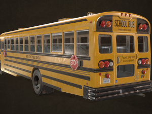 School bus - low poly Modèle 3D