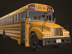 School bus - low poly Modèle 3D
