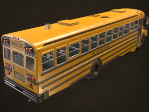 School bus - low poly Modèle 3D