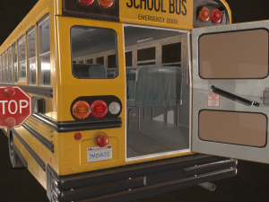 School bus - low poly Modèle 3D