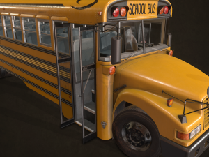 School bus - low poly Modèle 3D