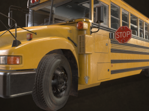 School bus - low poly Modèle 3D