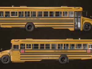 School bus - low poly Modèle 3D