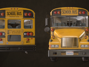 School bus - low poly Modèle 3D