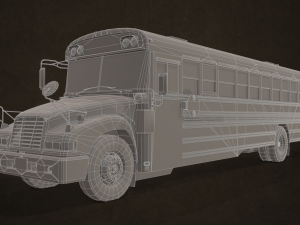 School bus - low poly Modèle 3D