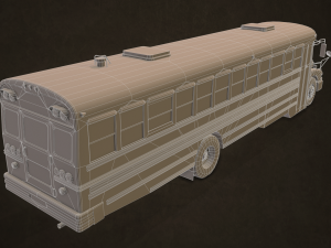 School bus - low poly Modèle 3D