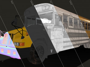 School bus - low poly Modèle 3D