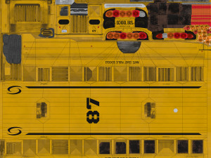 School bus - low poly Modèle 3D