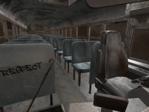Abandoned school bus - low poly 3D Model