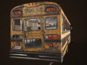 Abandoned school bus - low poly 3D 모델