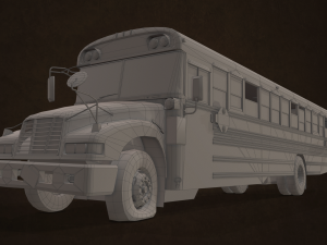 Abandoned school bus - low poly 3D 모델