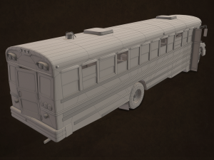 Abandoned school bus - low poly 3D 모델