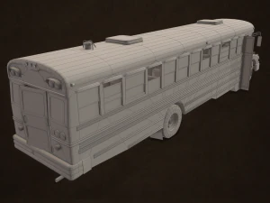 Abandoned school bus - low poly 3D Model