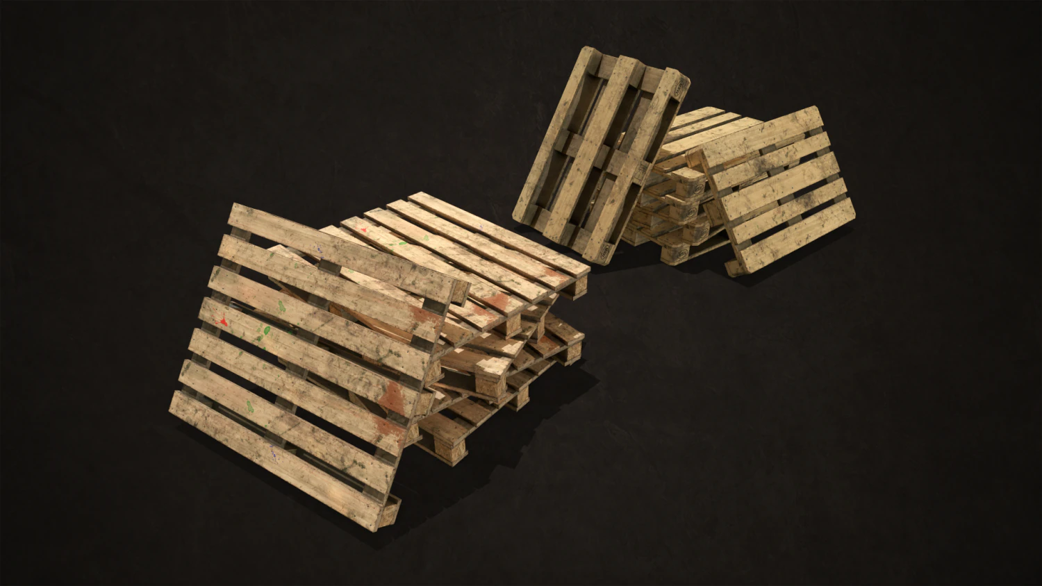 wooden pallets - low poly 3D Model .c4d .max .obj .3ds .fbx .stl .blend 