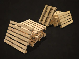 wooden pallets - low poly 3D Model
